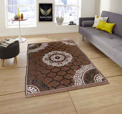 AF 5 cm  X 7 cm Chenille Carpet(Rectangle, Brown)