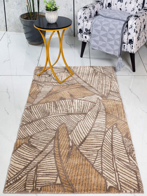 Saral Home Brown Polyester Carpet(120 cm,  X 180 cm, Rectangle)