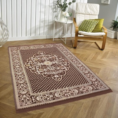 Nirmal Home Brown Cotton Carpet(152.4 cm,  X 213.36 cm, Rectangle)