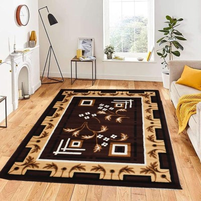 Sana Carpet Brown Silk Carpet(5 ft,  X 7 ft, Rectangle)