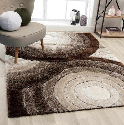 SR Handloom Multicolor Polyester Carpet(152.4 cm,  X 213.36 cm, Rectangle)