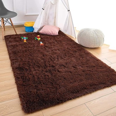 RidaCarpet Brown Polyester Carpet(122 cm,  X 183 cm, Rectangle)