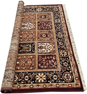 RUGS EXPERTS Maroon Silk Carpet(5 cm,  X 7 cm, Rectangle)