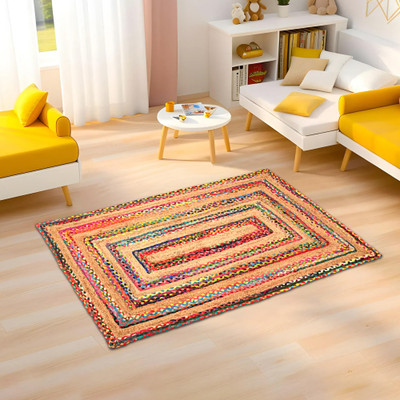 KUBER INDUSTRIES Yellow Jute Carpet(91 cm,  X 152 cm, Rectangle)