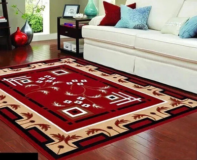 HassanCarpet 5 cm  X 210 cm Silk Carpet(Rectangle, Multicolor)