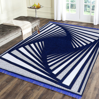 AF 5 cm  X 7 cm Chenille Carpet(Rectangle, Dark Blue)