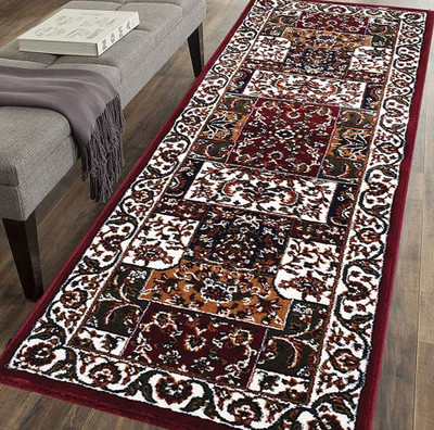 HR CARPET Red Silk Carpet(2 ft.,  X 6 ft., Rectangle)