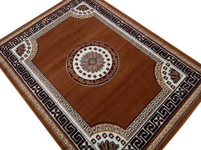 Shag Weaving Gold Acrylic Carpet(4 ft,  X 5 ft, Rectangle)