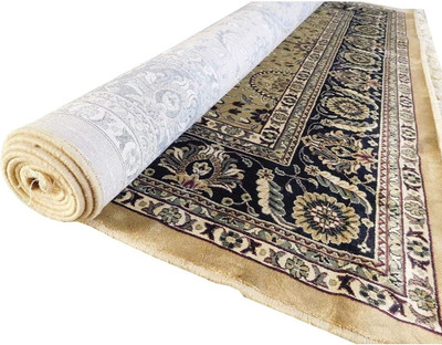IP FASHION Gold, Black Silk Carpet(210 cm,  X 300 cm, Rectangle)