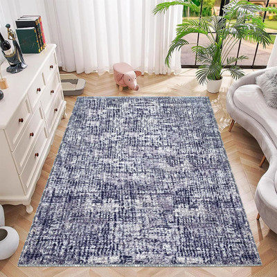 Acarpet Dark Blue Polyester Carpet(120 cm,  X 180 cm, Rectangle)
