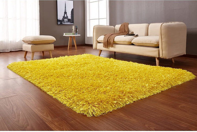 Acarpet Yellow Polyester Carpet(2 ft,  X 3 ft, Rectangle)