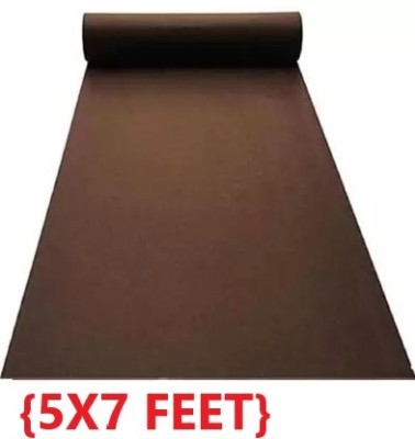 Acarpet Brown Synthetic Carpet(5 ft,  X 7 ft, Rectangle)