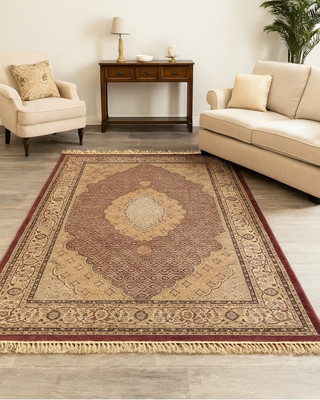 IP FASHION Maroon, Gold Polyester Carpet(210 cm,  X 300 cm, Rectangle)