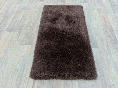 Shag Weaving Brown Polyester Runner(2 ft,  X 3 ft, Rectangle)