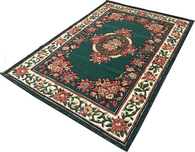 DanishCarpet Green Acrylic Carpet(5 ft,  X 7 ft, Rectangle)