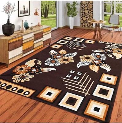 Acarpet Brown Acrylic Carpet(5 cm,  X 7 cm, Rectangle)