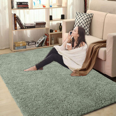 Acarpet Light Green Polyester Carpet(90 cm,  X 150 cm, Rectangle)