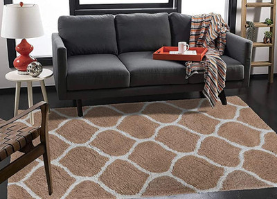 shopgallery Beige Polyester Carpet(3 ft,  X 5 ft, Rectangle)