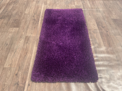 Shag Weaving Purple Polyester Runner(2 ft,  X 6 ft, Rectangle)
