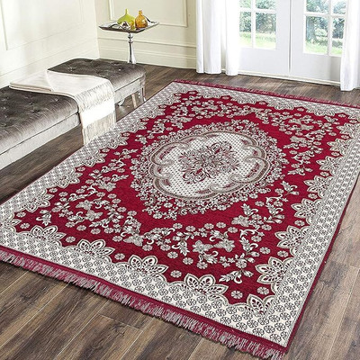 RADECOR Maroon Chenille Carpet(152 cm,  X 213 cm, Rectangle)