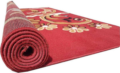 KAYNAT CARPET Red Acrylic Carpet(5 cm,  X 7 cm, Rectangle)
