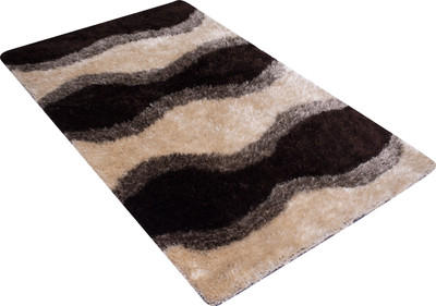 Woolpik Brown Polyester Carpet(5 cm,  X 7 cm, Rectangle)