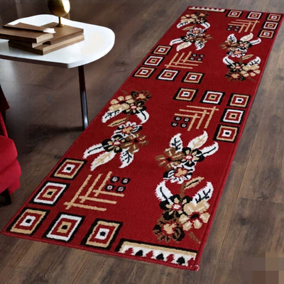 SDMCARPET 45 cm  X 150 cm Acrylic Carpet(Rectangle, Red)