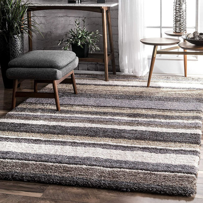 Shag Weaving Multicolor Polyester Carpet(3 ft,  X 5 ft, Rectangle)