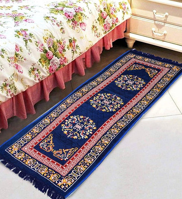 YOURUG Blue Chenille Carpet(2 cm,  X 6.2 cm, Rectangle)