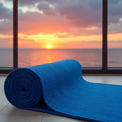 VSTUCART Blue Acrylic Carpet(61 cm,  X 152 cm, Rectangle)
