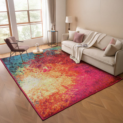STATUS Multicolor Polyester Carpet(5 ft,  X 7 ft, Rectangle)