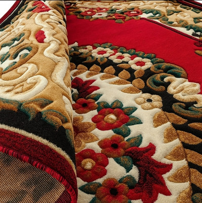 Samjeeda Handloom carpets Gold Silk Carpet(150 cm,  X 210 cm, Rectangle)