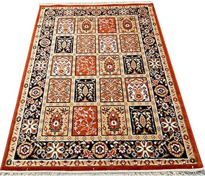 Samjeeda Handloom carpets Red Polyester Carpet(6 ft,  X 8 ft, Rectangle)