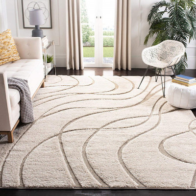 Acarpet Beige Polyester Carpet(6 ft,  X 9 ft, Rectangle)