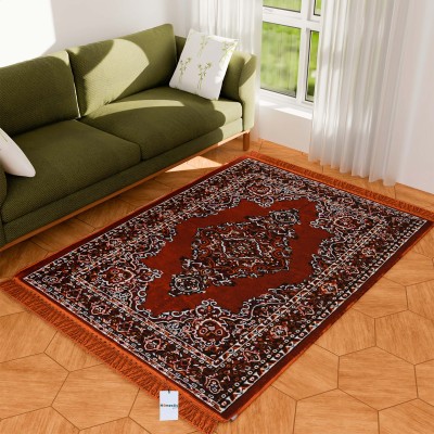 HOMESTIC Brown Velvet Carpet(5 ft,  X 7 ft, Rectangle)