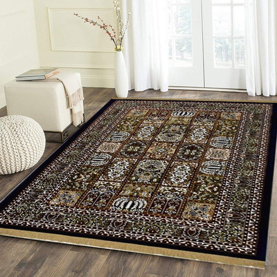 SM Handloom CARPET Multicolor Silk Carpet(6 ft,  X 8 ft, Rectangle)