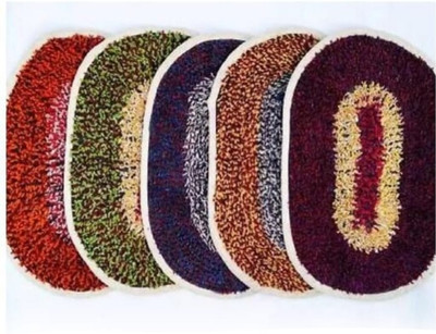 Rylie Multicolor Cotton Carpet(1 ft,  X 2 ft, Oval) deal from flipkart