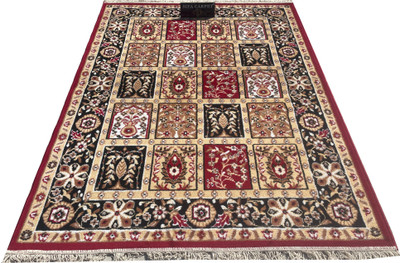 Shag Weaving Red Silk Carpet(5 ft,  X 7 ft, Rectangle)