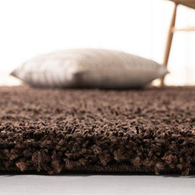 Acarpet Brown Polyester Carpet(5 ft,  X 8 ft, Rectangle)