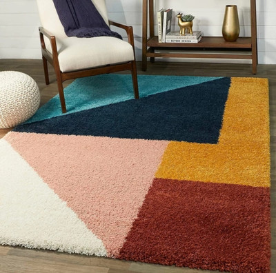 SPA Furnishing Multicolor Polyester Carpet(7 ft,  X 5 ft, Rectangle)