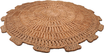 Raj International 335 cm  X 335 cm Wool Area Rug(Circle, Beige)