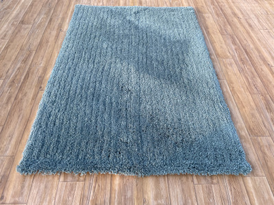 Shag Weaving Carpet Blue Polyester Carpet(120 cm,  X 180 cm, Rectangle)