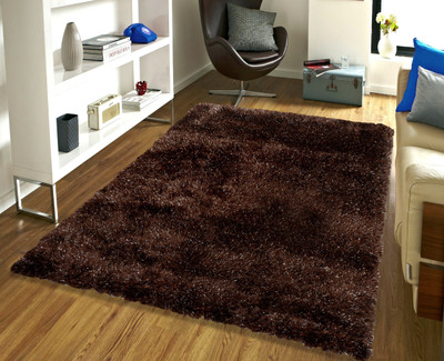 Saral Home Brown Polyester Carpet(180 cm,  X 270 cm, Rectangle)