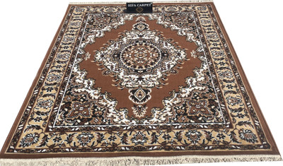 BhCarpet Gold Silk Carpet(6 ft,  X 8 ft, Rectangle)