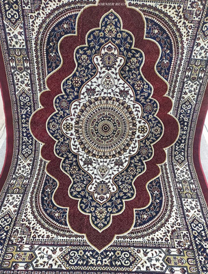 Ra handloom carpet Red Silk Carpet(5 ft,  X 7 ft, Rectangle)