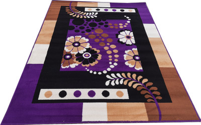 ATM Purple Acrylic Carpet(4 ft,  X 5 ft, Rectangle)