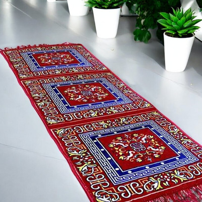 YOURUG Maroon Chenille Carpet(2 cm,  X 6.2 cm, Rectangle)