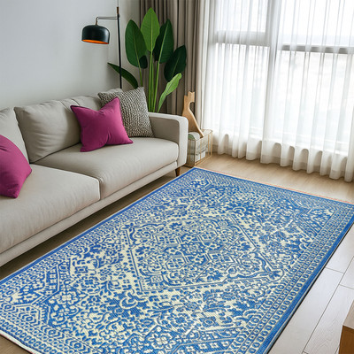 SAHIL 180 cm  X 270 cm Plastic Carpet(Rectangle, Dark Blue)