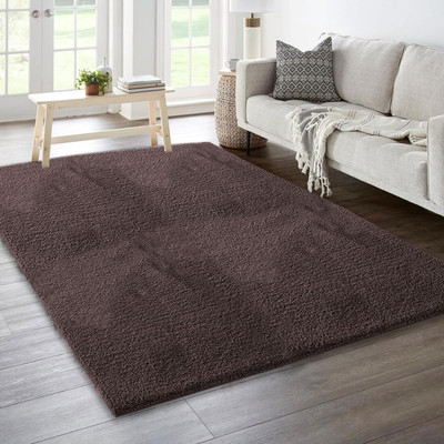 Ra handloom carpet Brown Polyester Carpet(120 cm,  X 180 cm, Rectangle)