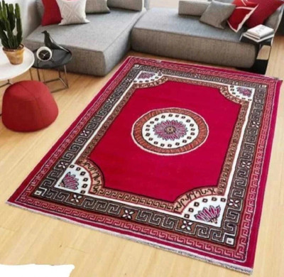 Samjeeda Handloom carpets Red Acrylic Carpet(150 cm,  X 210 cm, Rectangle)